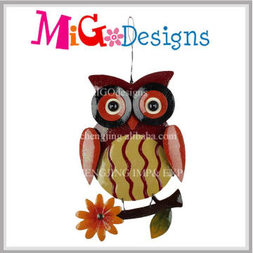 Nueva promoción Fall Havest Glitter Owl Metal Home Decor